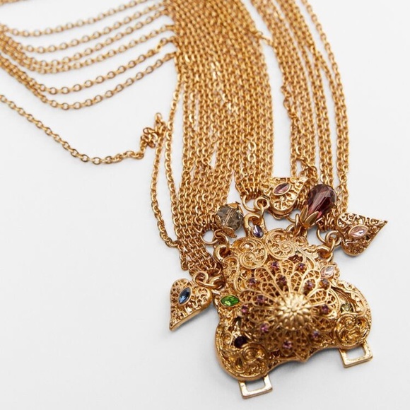 NWT. Zara Golden  Belt with Metal Chains. - Picture 4 of 6